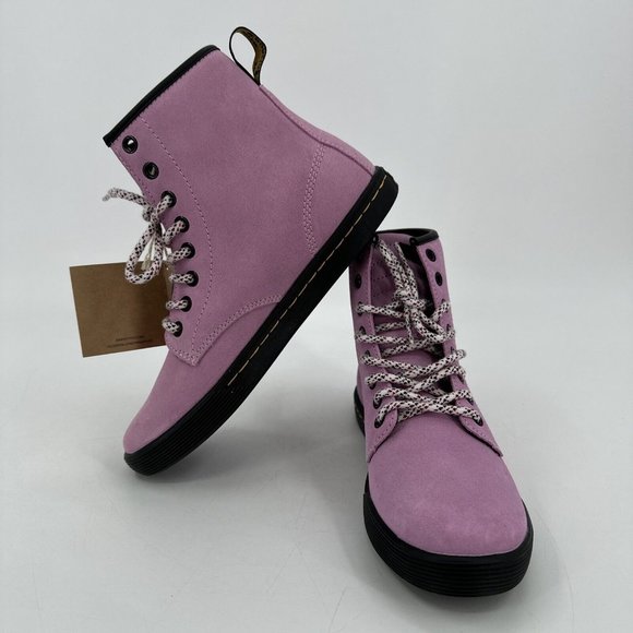 Dr. Martens Shoes - Dr Martens Women's Boots Suede Pink Lavender Sheridan Hi Size US 7 NEW w/ Tags